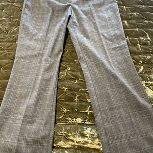 LOFT Black and Gray Herringbone Pants